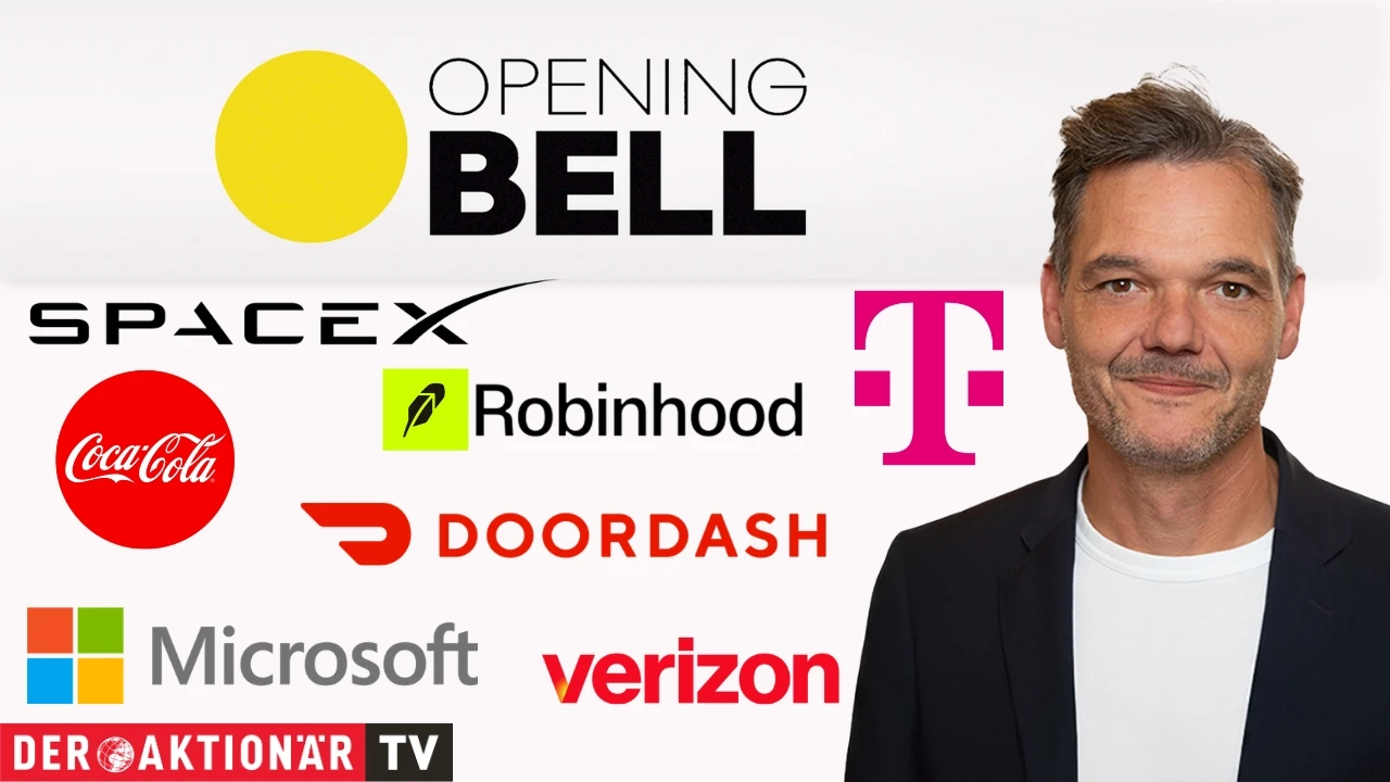 Opening Bell: Wall Street weitet Gewinne aus; Verizon, SpaceX, Meta, Coca‑Cola, Microsoft, Robinhood im Fokus 