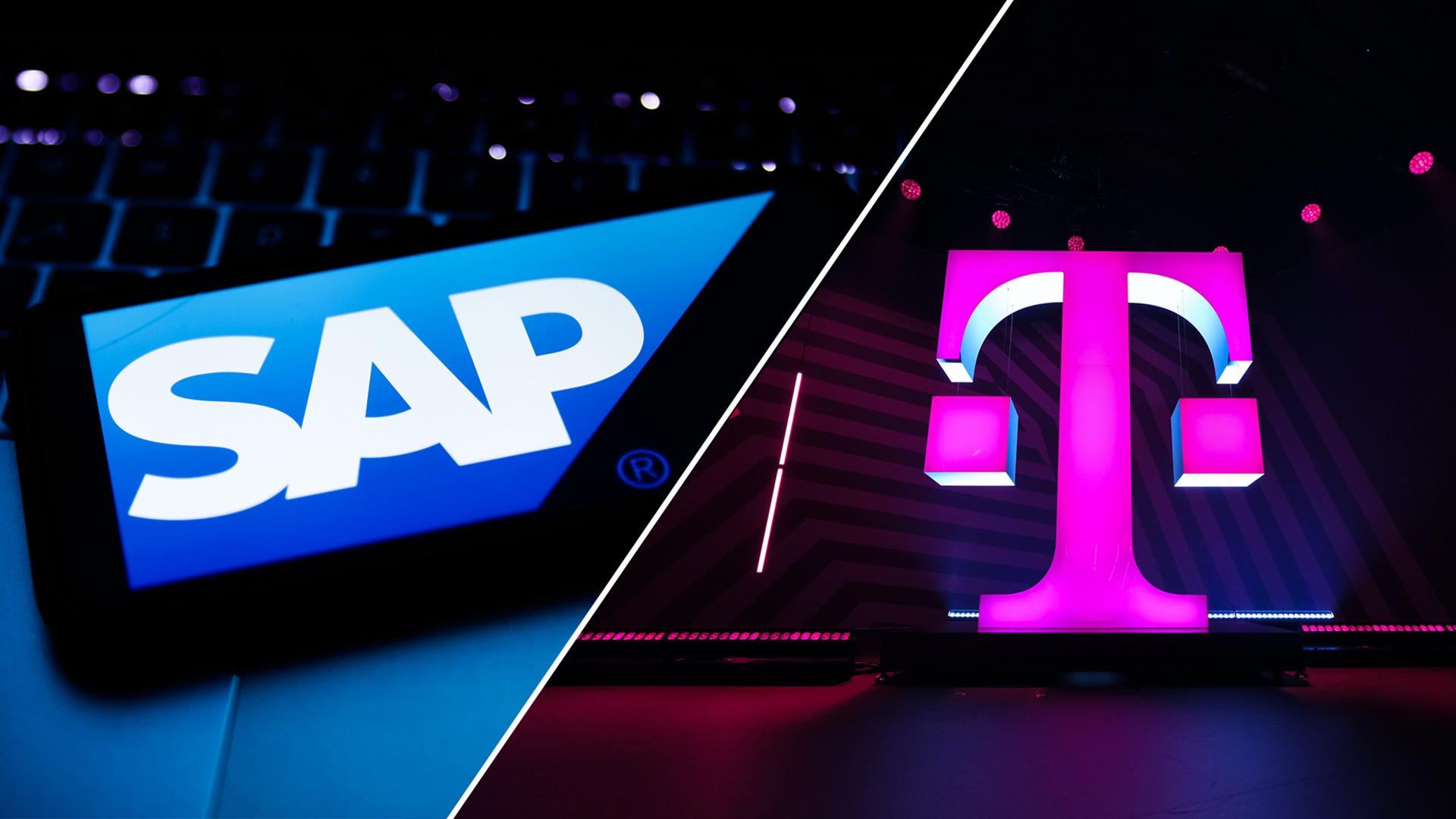 Ist das der deutsche Nasdaq&#8209;100&#8209;ETF? Mit Aktien wie SAP & Co. satte Gewinne kassieren (Foto: Norbert Ittermann/Deutsche Telekom AG, Jakub Porzycki/NurPhoto/dpa [M])