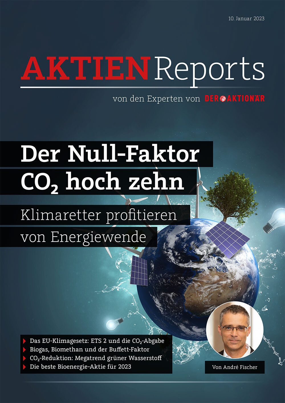 In seinem neuen Aktien-Report „Der Null-Faktor/CO2 hoch zehn“ stellt André Fischer vier Titel vor, die von den Themenbereichen Klimaschutz, Energiewende, Bioenergie und Biomethan massiv profitieren. 