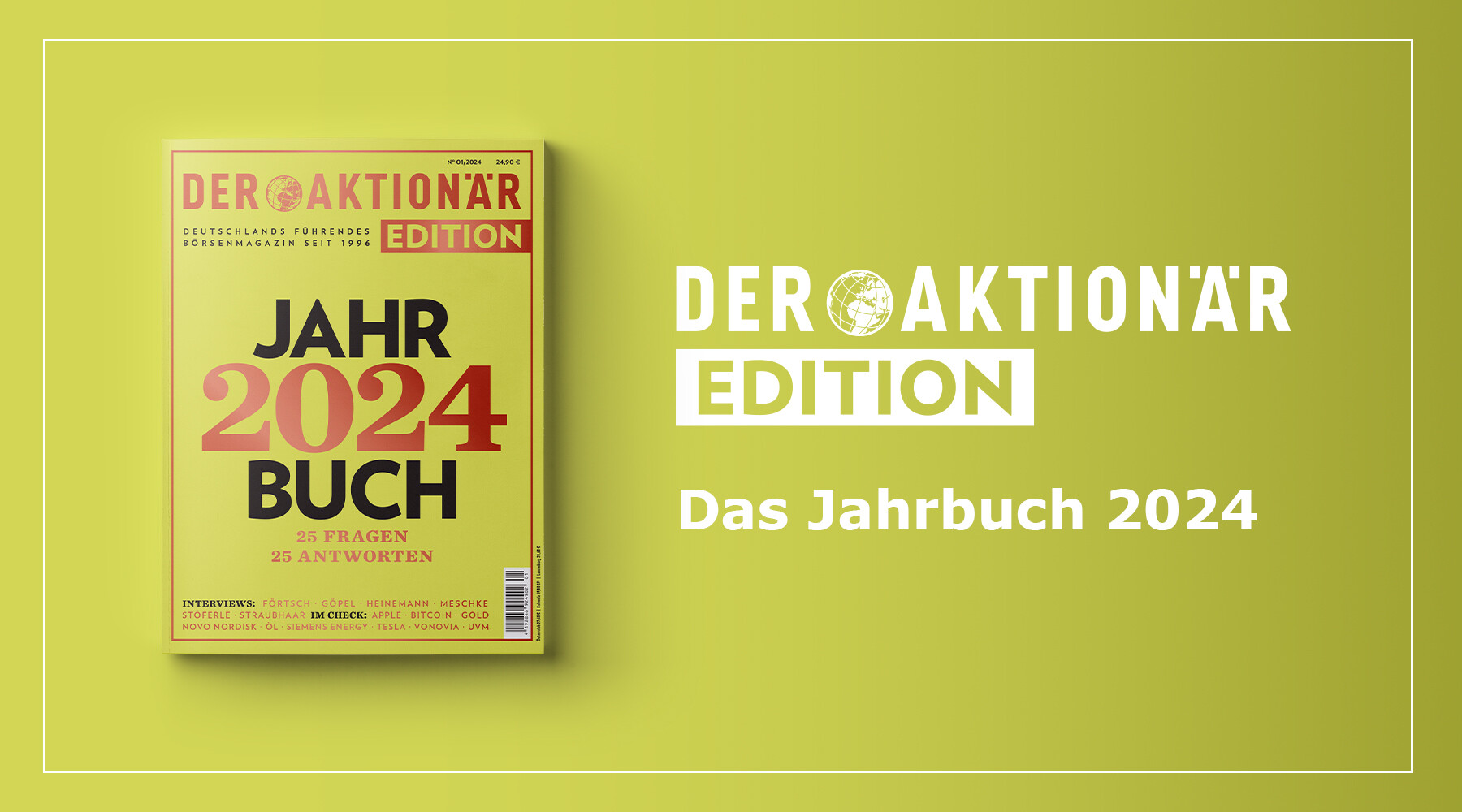 25 Fragen – 25 Antworten: Die AKTIONÄR EDITION „Jahrbuch 2024“ erscheint am 15. Dezember