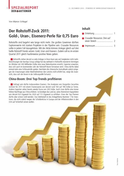 Der Rohstoff-Zock 2011