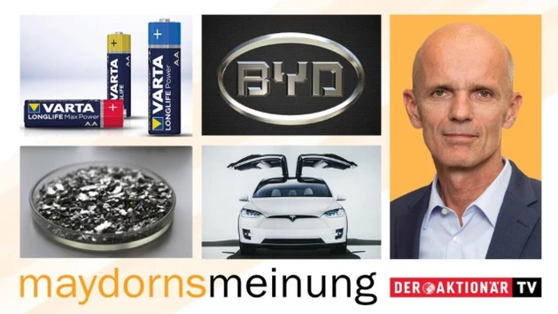 Maydorns Meinung: E‑Mobilität Batterie Index, Tesla, BYD, Varta, Samsung SDI, SolarEdge, Lithium, Square