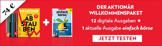 Sichern Sie sich jetzt 12 digitale Ausgaben von DER AKTIONÄR im Willkommenspaket