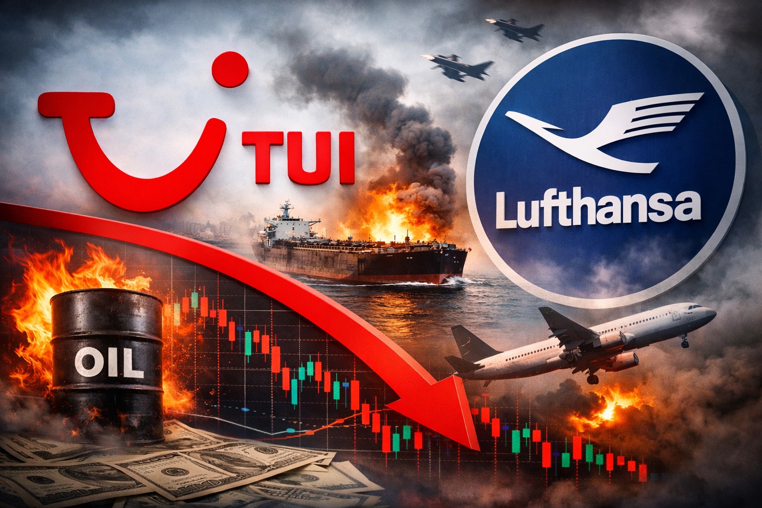 Aktien von TUI und Lufthansa unter Druck: Das müssen Anleger jetzt wissen (Foto: M. Dell / ChatGPTpro)