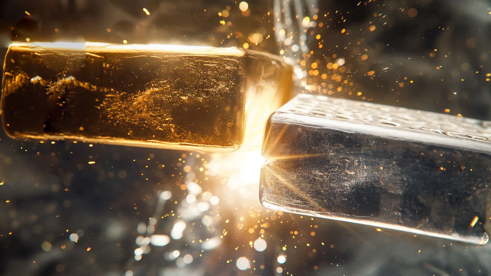 Kampf zwischen Silberbarren und Goldbarren