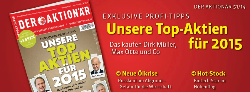 Exklusive Profi-Tipps: Unsere Top-Aktien für 2015 – Das kaufen Dirk Müller, Max Otte und Co +++ Außerdem: Die neue Ölkrise